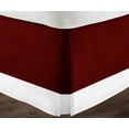 thumbnail image 3 of Luxury 1 Piece Split Corner Two Tone Tailored Bed Skirt, Twin Size 15 Inch Deep Pocket, 100% Egyptian Cotton, 800 Thread Count, Solid White/Burgundy Color., 3 of 3
