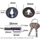 thumbnail image 2 of JM Cerradura de puerta de cristal. Cerradura de puerta corredera. Cerradura de cristal redonda. Cerradura de puerta móvil Cerradura para gabinete de joyería 3-7 mm JM, 2 of 5