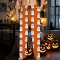 thumbnail image 6 of CONFREE Halloween Pajama Pants for Men Hallowmas Pj Pants for Men Pumpkin Ghost Print Lounge Bottoms Elastic Waist Drawstring Sleepwear With Pockets, 6 of 6
