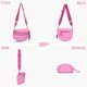 thumbnail image 3 of Bolso bandolera con estampado de cuadros de nylon color rojo rosado, 3 of 6