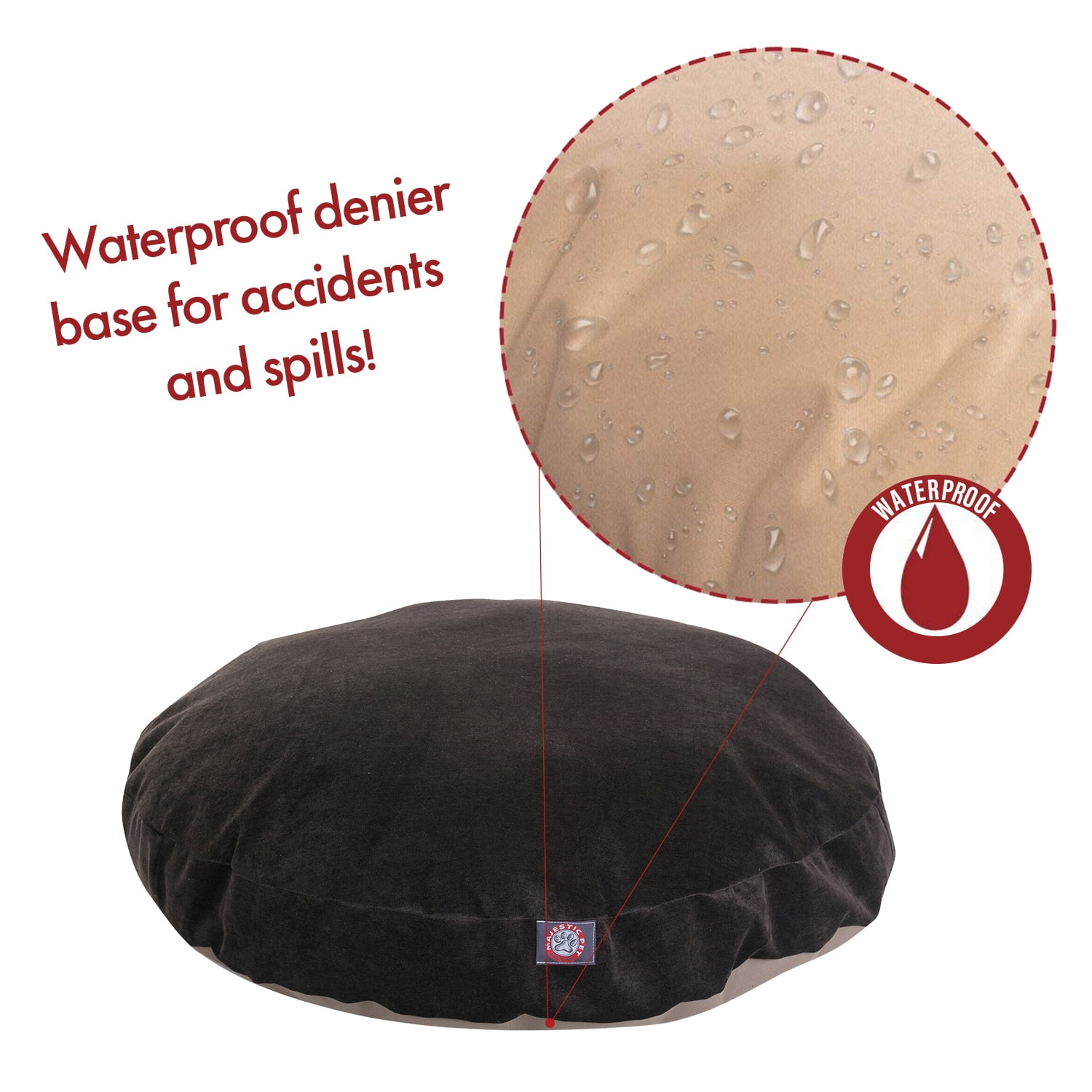 Majestic Pet | Villa Velvet Round Pet Bed For Dogs, Removable Cover, Storm, Small