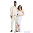 thumbnail image 2 of Champagne Solid Shiny U-Shape Vest Mens-suit, 2 of 4