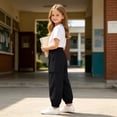 thumbnail image 7 of FRSASU Kids Quick Dry Parachute Pants Full Length Elastic Waist Strip Baggy Sports Hiking Trousers with Pockets Black, 7 of 7
