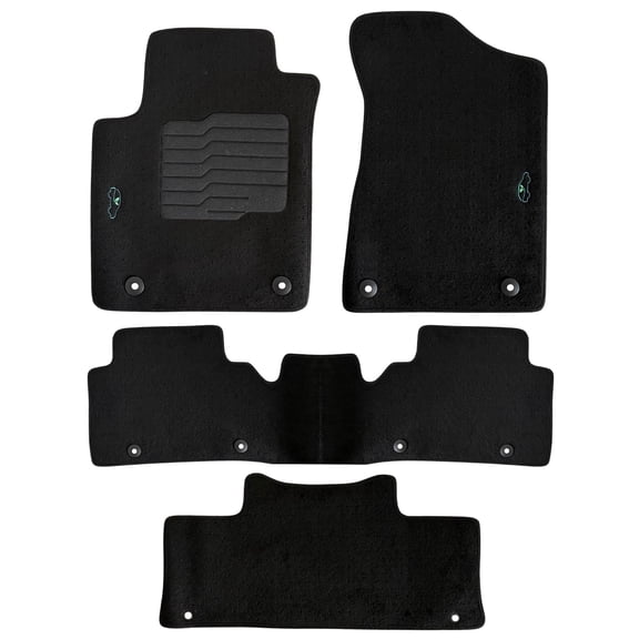 ecoMats Carpet Floor Mats For 2019 to 2024 Nissan Armada - Front, Rear and 3rd Row - Black