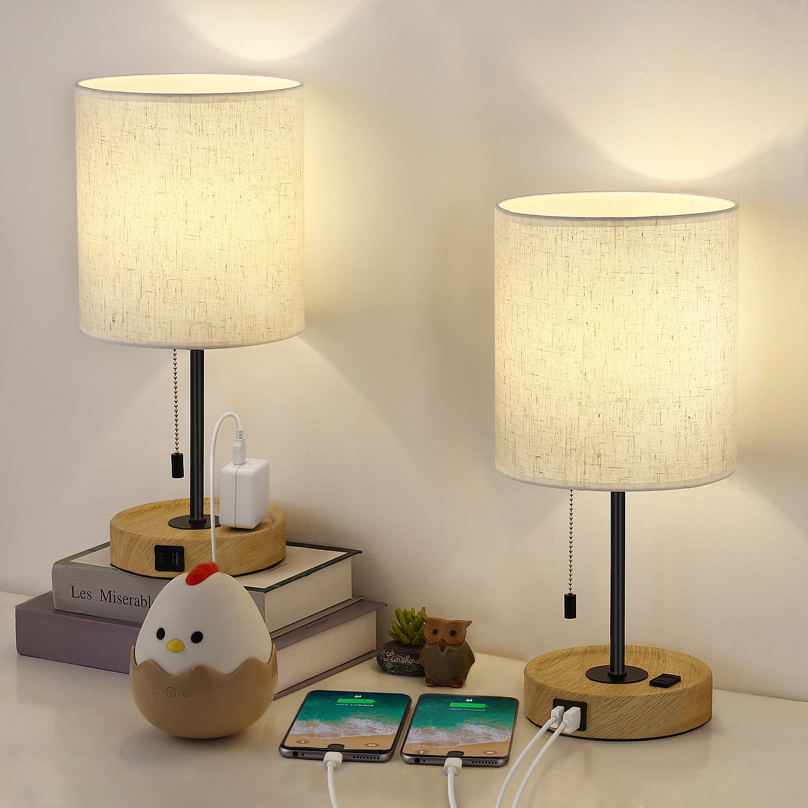 Set Of Modern Nightstand Lamps,Traditional USB Liberia Ubuy