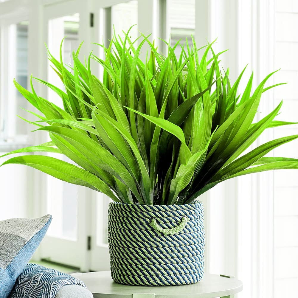 8pcs Artificial Fake Grass Plants Faux Fake Grasses Plastic Plant Greenery Garden Home Decor