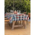 thumbnail image 3 of Outdoor Tablecloth with Umbrella Hole for Patio/Picnic/Party/Camping, Independence Day Waterproof Table Cloth Rectangle Table Cover Washable, Poppy Blue Floral Buffalo Plaid (60"x 84"), 3 of 8
