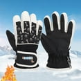thumbnail image 2 of Splozh Kids Work Gloves Childrens Winter Gloves Cute Print Gloves for Boys and Girls with Thick Velvet Warmth Ski Gloves Black,One Size, 2 of 5