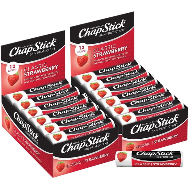 Bálsamo labial ChapStick Classic Strawberry, paquete de 24