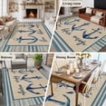 thumbnail image 5 of Blue Nautical Anchor Area Rugs 5'x7', Small Throw Rugs for Laundry Room Playroom, Country Retro Ocean Beach Stripes Beige Indoor Outdoor Rug Non-Slip Low Pile Carpet Runner Reversible Floor Mats, 5 of 8