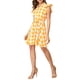 thumbnail image 2 of INSPIRE CHIC Vestido Mini de Cuello en V para Mujer con Mangas Voladas y Cinturón a Rayas M Amarillo, 2 of 6