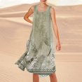 thumbnail image 1 of WILLBEST Vestido Largo Informal De Verano Para Mujer, Estampado, Sin Mangas, Hasta La Rodilla, Para Playa, Cuello Redondo, Con Bolsillos, Para Vacaciones, Viajes Y Uso Diario., 1 of 3