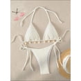 thumbnail image 5 of Conjunto traje baño sexy con cordones para mujer, ropa playa con tanga, trajes baño con tiras sólidas, 5 of 5