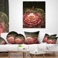 thumbnail image 4 of Designart Fractal Abstract Pink Flower - Floral Throw Pillow - 18x18, 4 of 5