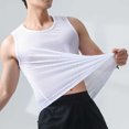 thumbnail image 4 of Sevevn Men's Pullover Solid Color Top T-shirt - Outdoor Elastic Workout Tight Solid Color Round-Neck Tank Top White XL Beach Vacation Clothes for Men, 4 of 5