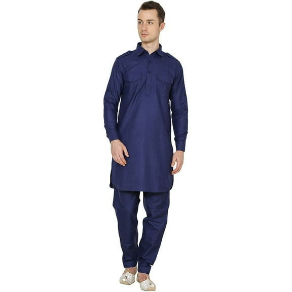 Royal Kurta Men's Linen Pathani Suit