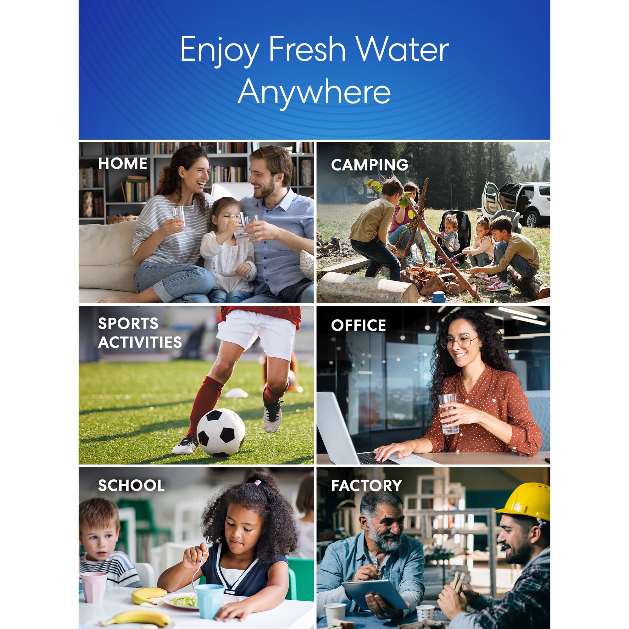 Brio Universal 5 Gallon Manual Beverage Water Pump Made of Sturdy Plastic, Blue