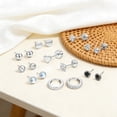thumbnail image 2 of DESIGNICE 12 Pairs Flatback Stud Earrings for Women,Nickel & Lead Free Cartilage Earrings for Women,Hypoallergenic Earrings for Sensitive Ears Women,Silver, 2 of 7