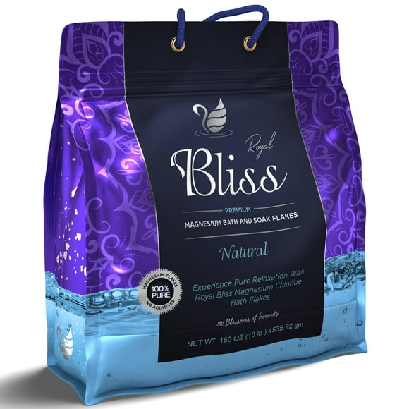 ROYAL BLISS Magnesium Flakes for Bath & Foot Soaks 10 LB| 100% Pure & Natural Magnesium Chloride | Unscented Fast-Dissolving | Deep Relaxation Muscle Recovery Skin Therapy | Superior to Epsom Salt