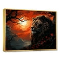 thumbnail image 2 of Designart "Harmony In The Elemental Lion I" Animals Lion Floater Framed Canvas Wall Art, 2 of 5