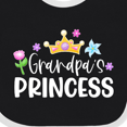 thumbnail image 4 of Inktastic Grandpa's Princess Crown and Flowers Girls Baby Bib, 4 of 4