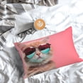 thumbnail image 5 of Yiaed Cool Cat Pink Sunglasses Print Brushed Microfiber Envelope Pillowcases, Standard,Envelope Closure Pillow Cases(No pillow core)-16"x24", 5 of 6