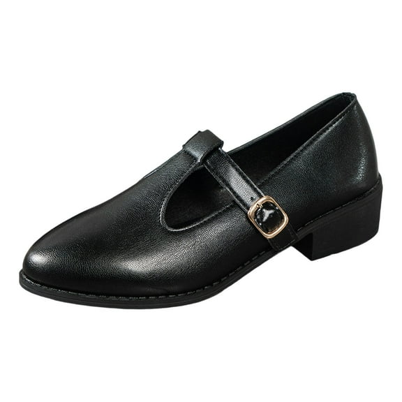 Women's Dress Casual Flats Comfortable for Long Standing Hours Stylish Women's Casual Shoes Retro Pointed Flat Mary Jane Low Heel On Comfortable Footwear For Everyday Wear
