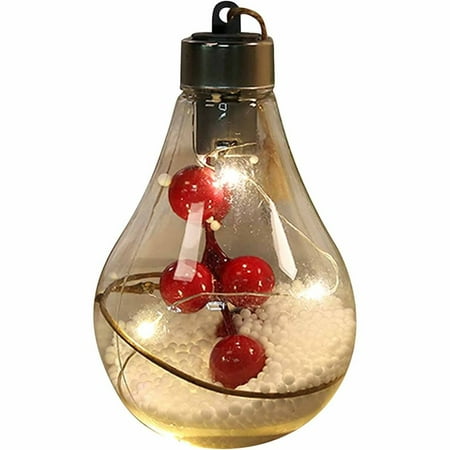 

Christmas Tree Decor Bulbs Shape Glowing Pendant Durable Creative Decorative House for Home Inside Fireplace Decoration Style 1