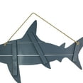 thumbnail image 5 of Zeckos Wood Carved Shark Wall Decor Blue 31 inch Nautical Sculpture, 5 of 7