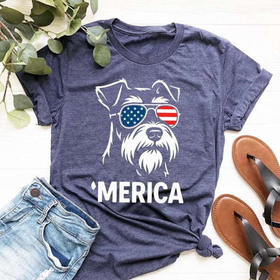 Miniature Schnauzer Merica Shirt Patriotic Schnauzer Dog Tee 4th of July Schnauzer Shirt Schnauzer Shirt Miniature Schnauzer Gift