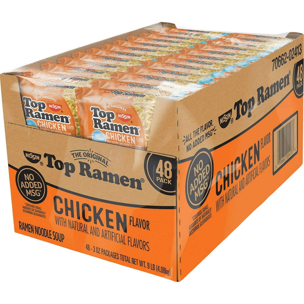 Product of Nissin Top Ramen Chicken Flavor Noodle Soup, 48 pk./3 oz.