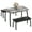 Grey, variant on Dining Table Set for 4-6 3 PCS Kitchen Table Set with 2 Upholstered Benches for Apartment Saving Space