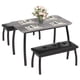 thumbnail image 1 of Yeshouse Mesa de comedor para 4 personas con 2 bancos tapizados, juego de 3 piezas que ahorra espacio, ideal para cocinas, apartamentos y estudios, fácil de montar, 1 of 8