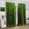 thumbnail image 4 of Bamboo Forest Curtains, Forest Pictures Exotic Fresh Jungle Vision High Branch Tropical Art, Living Room Bedroom Curtains Set of 2, 21x54 in. Green Emerald Color, 4 of 6