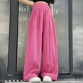 thumbnail image 4 of Mgmyaa Girl's Wide Leg Pants Kids Plus Elastic High Waist Wide Leg Pants Casual Solid Trousers with Pockets, 4 of 4