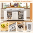 thumbnail image 6 of Costway Rolling Kitchen Island Kitchen Cart with Tilt-out Trash Cabinet Island Table White, 6 of 11