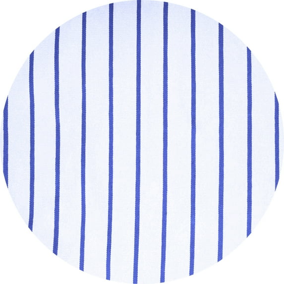 Ahgly Company Machine Washable Indoor Round Solid Blue Modern Area Rugs, 5' Round
