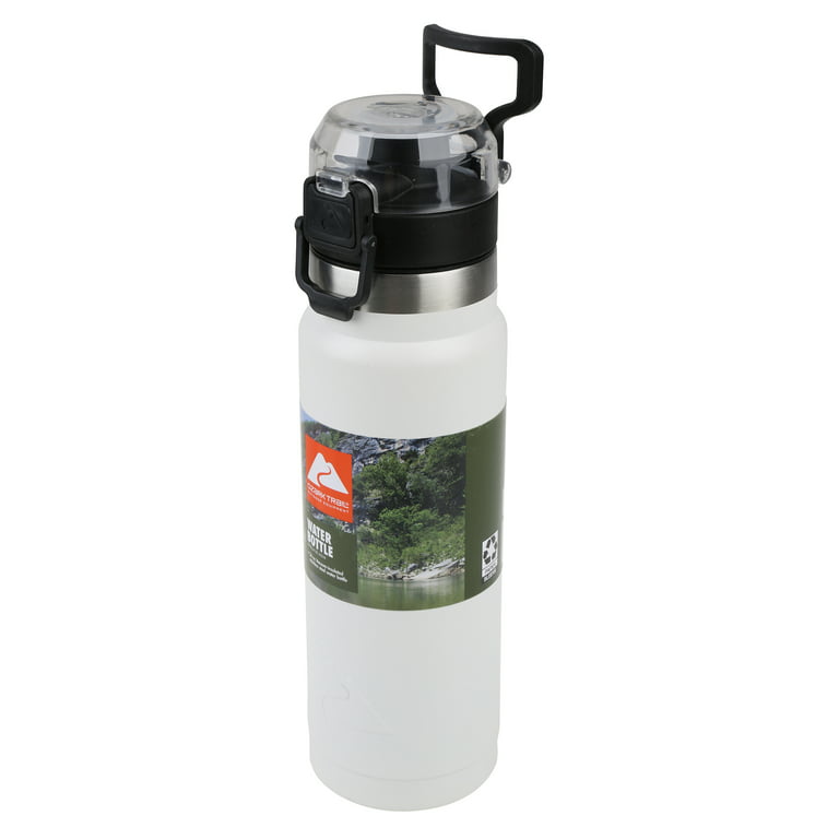 Ozark Trail 24 Ounce Double Wall Vacuum Sealed Stainless Steel Water Bottle,  2 Pack, Aqua Jasper 