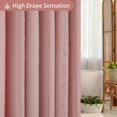 thumbnail image 3 of Pink Shower Curtain Boho, 72 x 72 Cotton Blend Waffle Weave Stripe Textured Heavy Duty, Fabric Shower Curtain for Bathroom, Hotel, Washable, 3 of 18