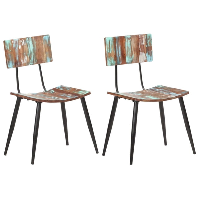 Juego de 2 Sillas de Comedor Retro de Madera Recuperada Maciza vidaXL