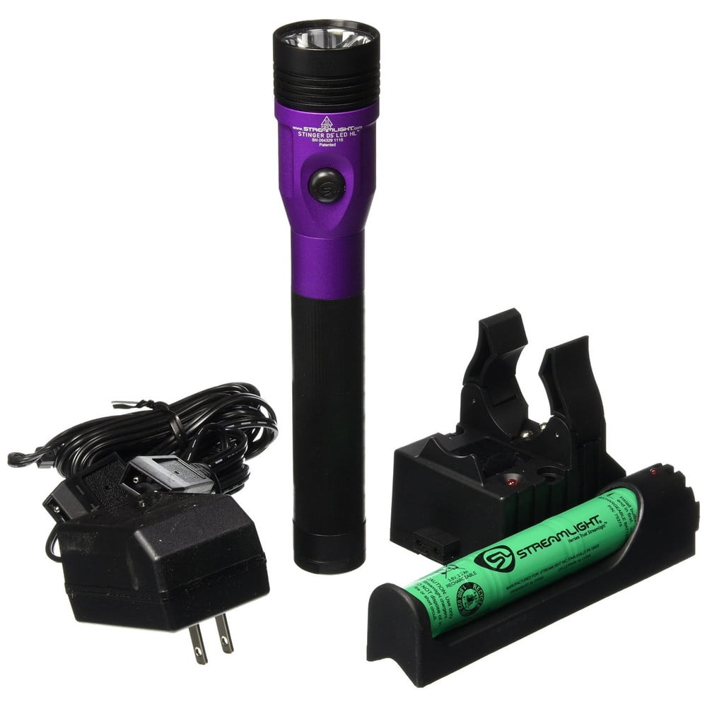 Streamlight 75978 Purple LED DS Stinger with AC/DC PiggyBack Charger 