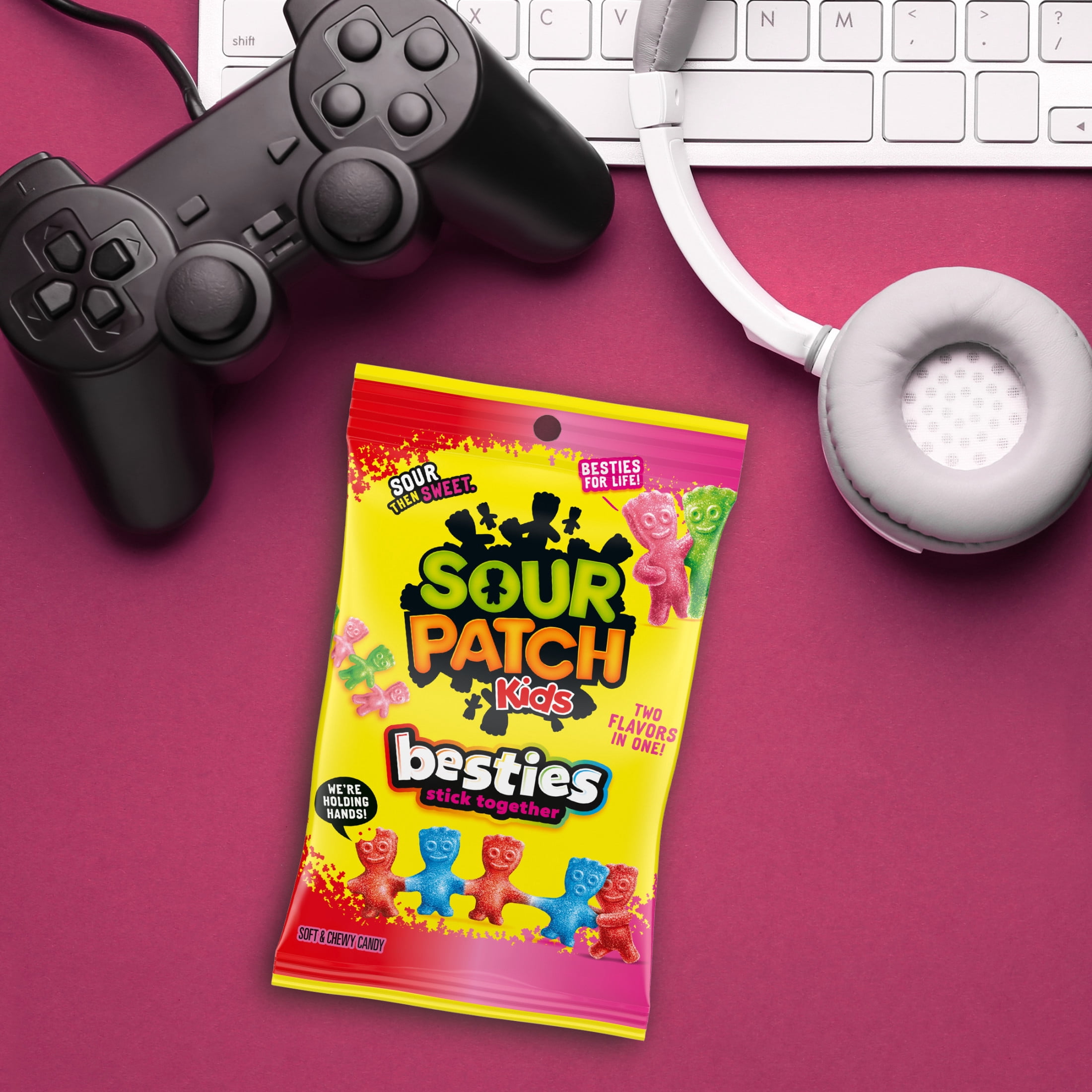 SOUR PATCH KIDS Besties 2 Flavors in 1 Soft & Chewy Gummy Candy