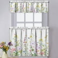 thumbnail image 1 of Spring Summer Kitchen Curtains 3-Piece Set Boho Garden Party Floral Navy Rod Pocket Short Tier Curtains 36 Inch Farmhouse Holiday Decor, 1 of 6