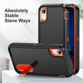 thumbnail image 6 of for iPhone XR Case,iPhone XR Phone Case with Built in Kickstand, Shockproof/Dustproof/Drop Proof Military Grade Protective Cover for Apple iPhone XR 6.1"(Black/Orange), 6 of 14