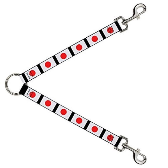 Buckle Down Dog Leash Splitter Japan Flags 1 Foot Long 1 Inch Wide