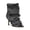 Gray, variant on Women's Patchwork Plaid Open Toe Slouchy Stiletto High Heel Ankle Boots Snap Buttons Back Zipper Fold Over Trend Streetwear Heels Booties