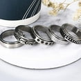 thumbnail image 2 of 6Pcs Stainless Steel Spinner Ring for Women Moon Star Sand Blast Finish Ring Set Fidget Band Wedding Promise Rings Size 6-10, 2 of 4