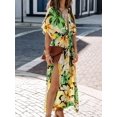 thumbnail image 5 of Women'S Summer Maxi Dress Short Sleeve V Neck Casual Loose Long Beach Split Dresses Green S, 5 of 7