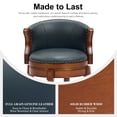 thumbnail image 5 of Aulife set of 2 Bar Stools Genuine Leather Counter Height barstool Wooden Swivel kitchen Stool with Footrest for Kitchen Dining Room Navy, 5 of 13