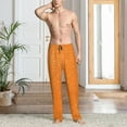 thumbnail image 2 of Mens Pajama Pants, Orange Glitter2 Soft Sleep & Lounge Pants for Men, Cuteness Casual PJ Bottoms Pants with Pockets, 2 of 7